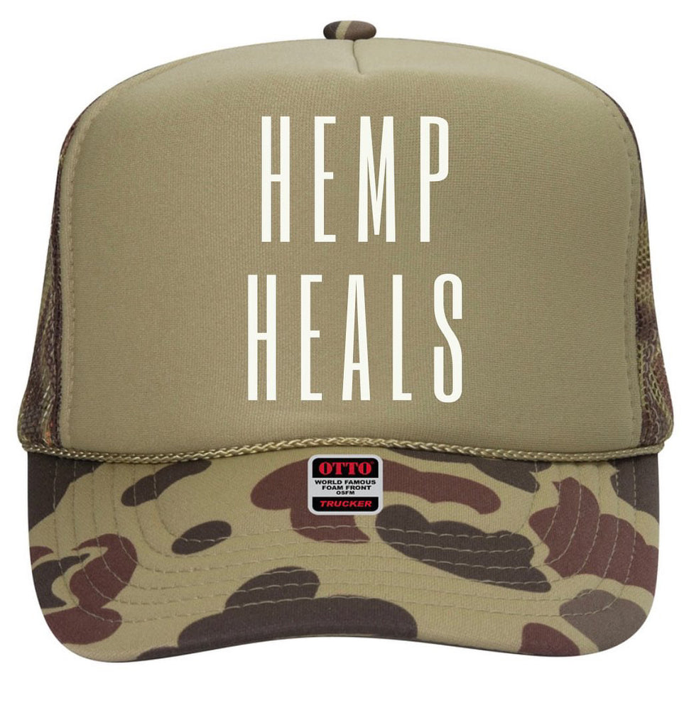 Hemp Heals Camo Trucker Hat