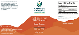 500mg Full-Spectrum Tincture- Blood Orange - Natureshighway.shop