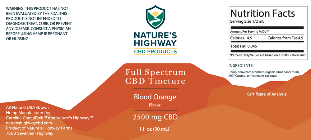 2500mg Full-Spectrum Tincture- Blood Orange - Natureshighway.shop